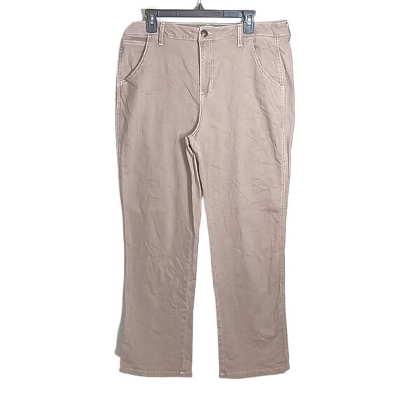 Cato Bootcut Jeans Womens 16 Tan High Rise Stretch Denim Classic Casual - Picture 1 of 4